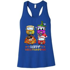 Bus Driver Happy HalloThanksMas Thanksgiving Christmas Women's Racerback Tank