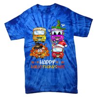 Bus Driver Happy HalloThanksMas Thanksgiving Christmas Tie-Dye T-Shirt