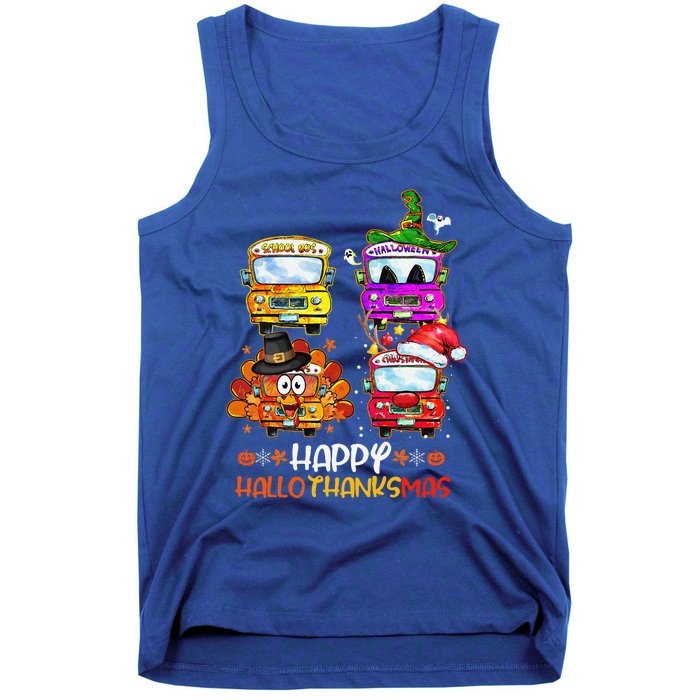 Bus Driver Happy HalloThanksMas Thanksgiving Christmas Tank Top