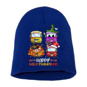 Bus Driver Happy HalloThanksMas Thanksgiving Christmas Short Acrylic Beanie