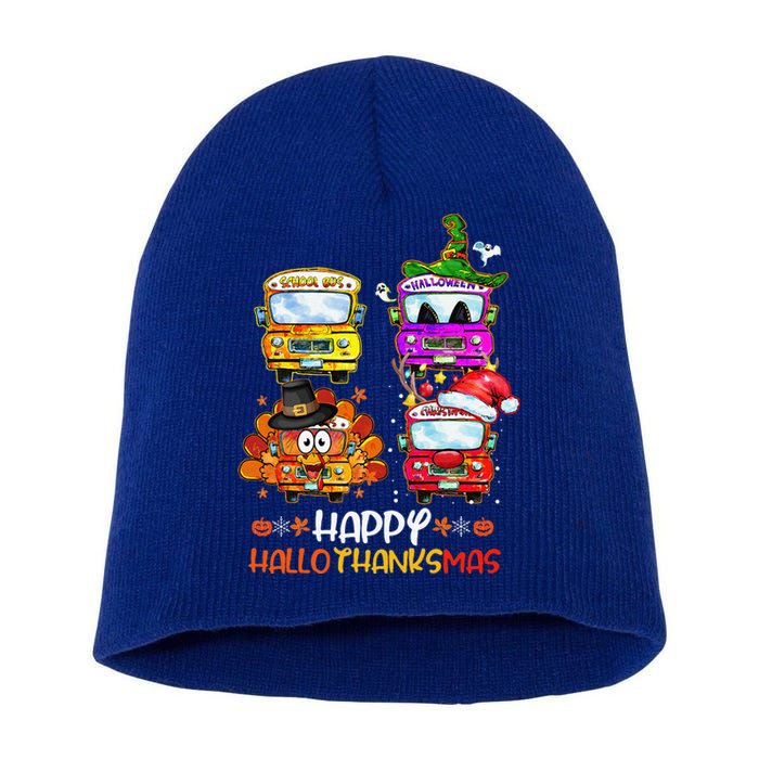 Bus Driver Happy HalloThanksMas Thanksgiving Christmas Short Acrylic Beanie