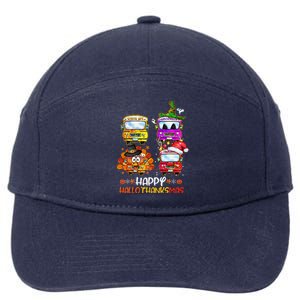 Bus Driver Happy HalloThanksMas Thanksgiving Christmas 7-Panel Snapback Hat