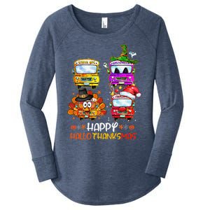 Bus Driver Happy HalloThanksMas Thanksgiving Christmas Women's Perfect Tri Tunic Long Sleeve Shirt