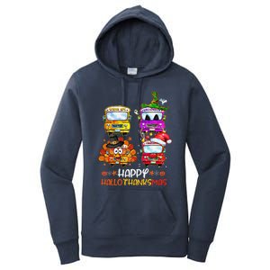 Bus Driver Happy HalloThanksMas Thanksgiving Christmas Women's Pullover Hoodie