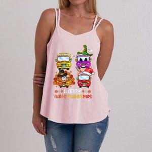 Bus Driver Happy HalloThanksMas Thanksgiving Christmas Women's Strappy Tank