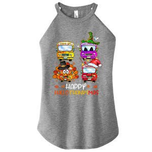 Bus Driver Happy HalloThanksMas Thanksgiving Christmas Women's Perfect Tri Rocker Tank