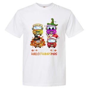 Bus Driver Happy HalloThanksMas Thanksgiving Christmas Garment-Dyed Heavyweight T-Shirt