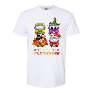 Bus Driver Happy HalloThanksMas Thanksgiving Christmas Softstyle CVC T-Shirt