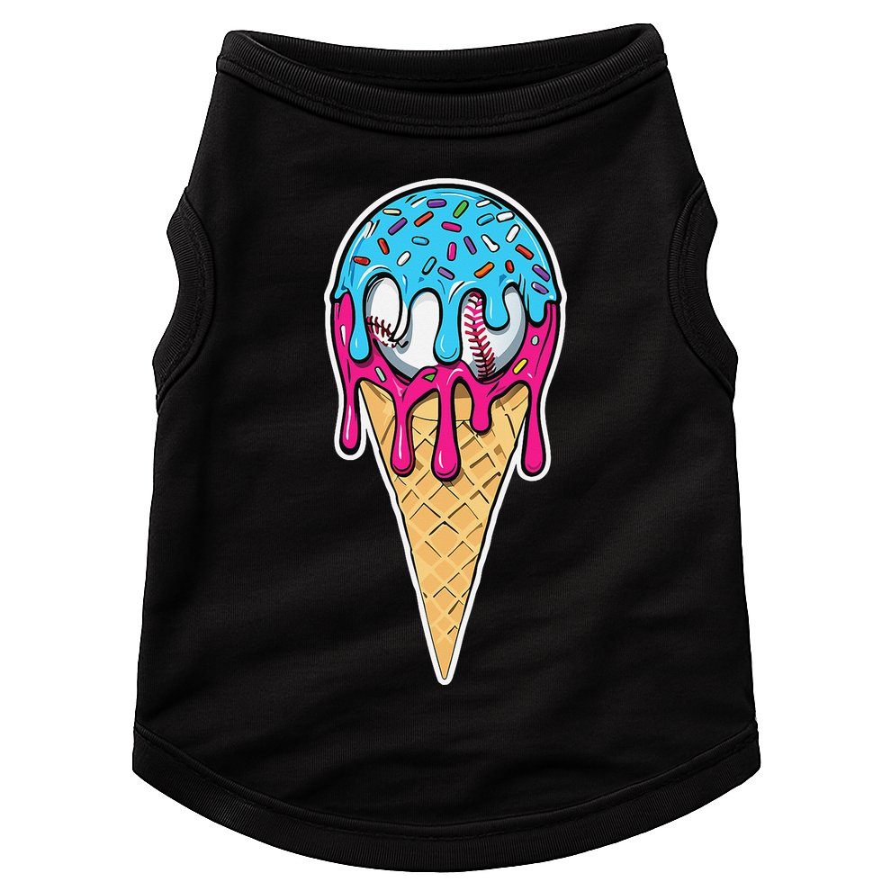 Baseball Drip Home Plate Ice Cream Sport Players  Fans Doggie Tank
