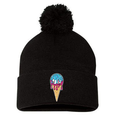 Baseball Drip Home Plate Ice Cream Sport Players  Fans Pom Pom 12in Knit Beanie