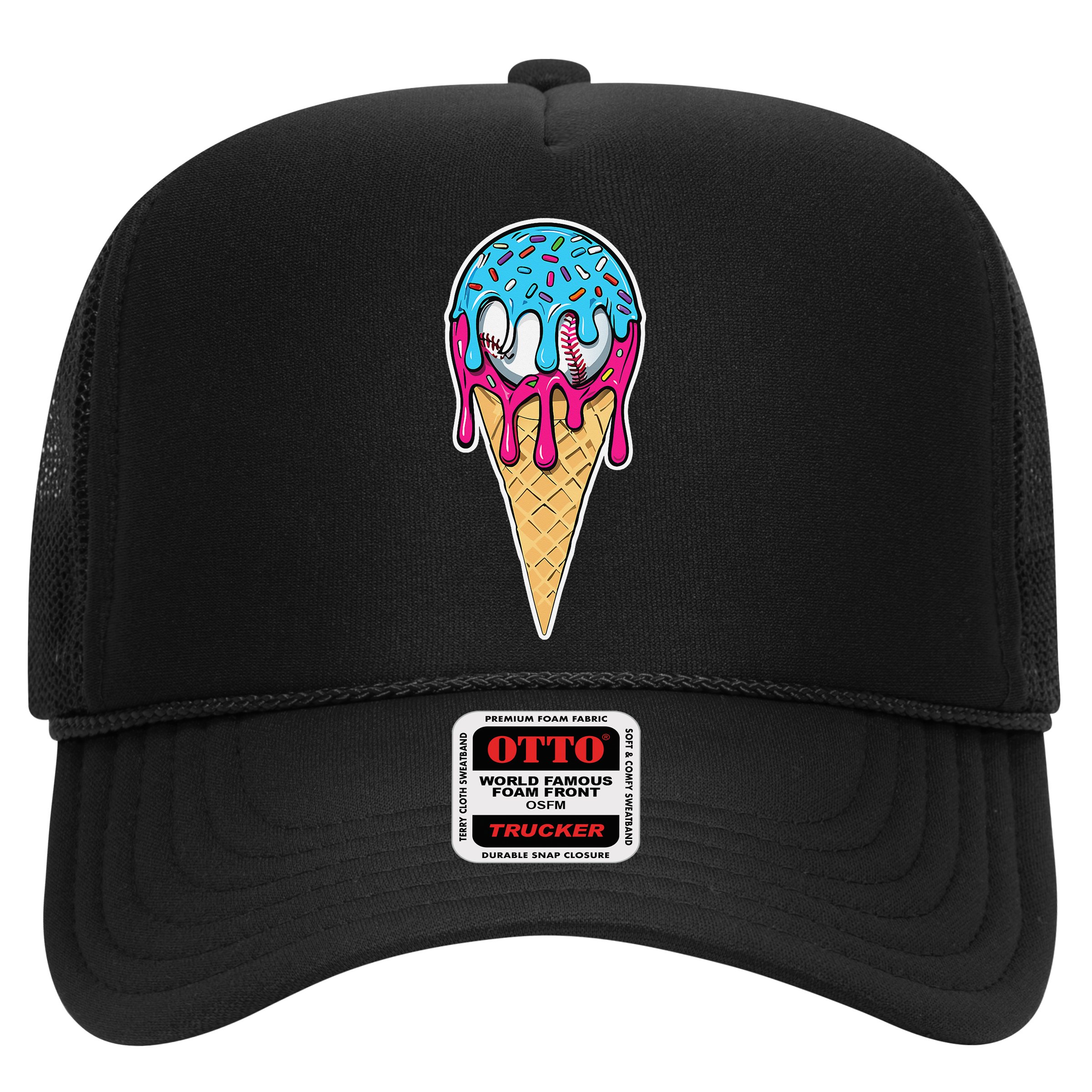 Baseball Drip Home Plate Ice Cream Sport Players  Fans Hat