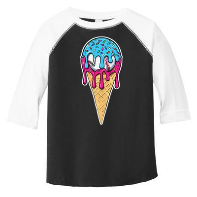 Baseball Drip Home Plate Ice Cream Sport Players  Fans Toddler Fine Jersey T-Shirt