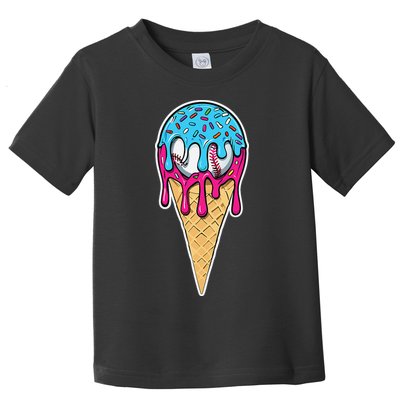 Baseball Drip Home Plate Ice Cream Sport Players  Fans Toddler T-Shirt
