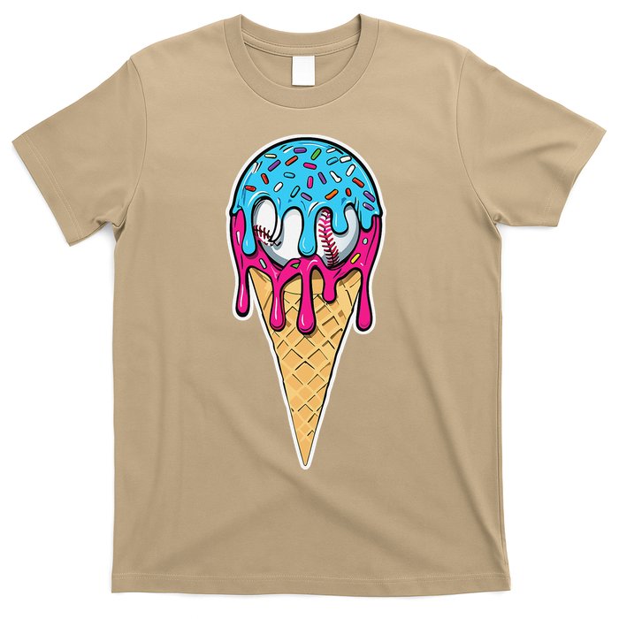 Baseball Drip Home Plate Ice Cream Sport Players  Fans T-Shirt