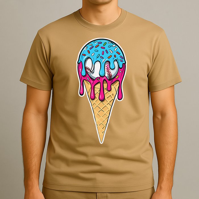 Baseball Drip Home Plate Ice Cream Sport Players  Fans T-Shirt