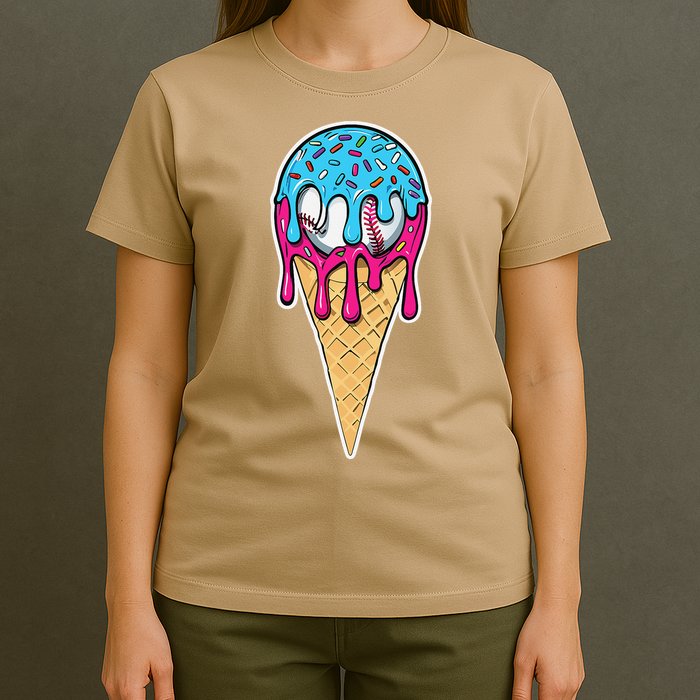 Baseball Drip Home Plate Ice Cream Sport Players  Fans T-Shirt