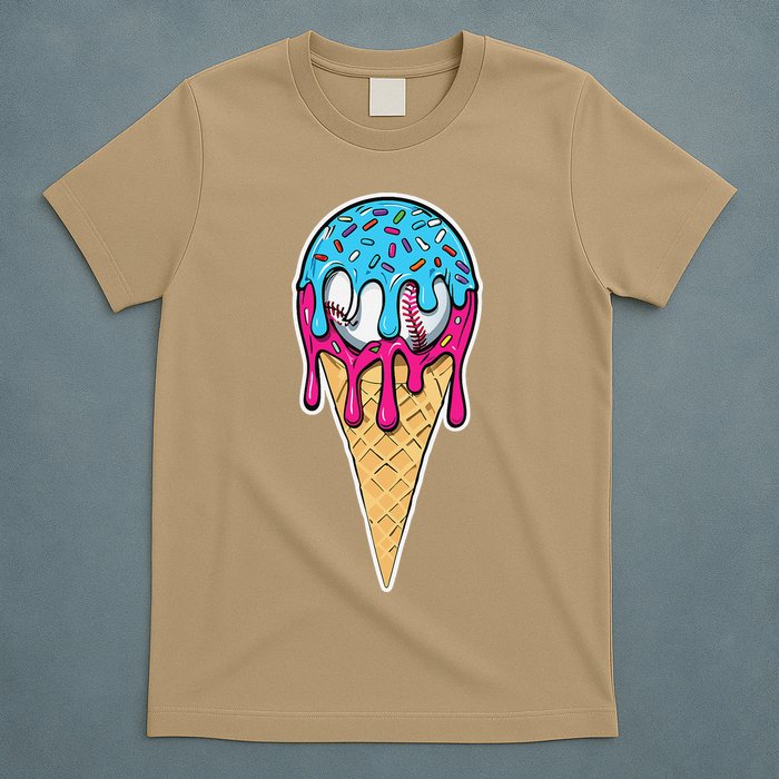 Baseball Drip Home Plate Ice Cream Sport Players  Fans T-Shirt