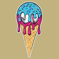 Baseball Drip Home Plate Ice Cream Sport Players  Fans T-Shirt