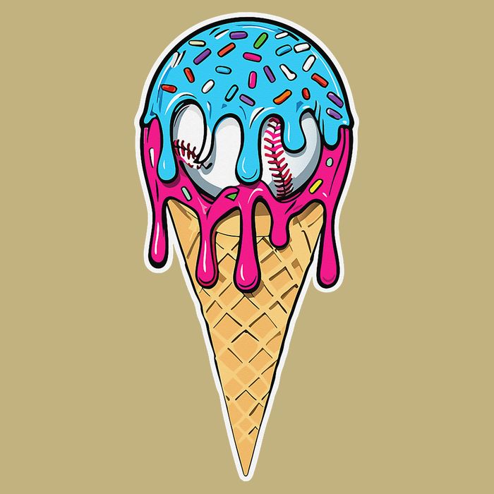 Baseball Drip Home Plate Ice Cream Sport Players  Fans T-Shirt