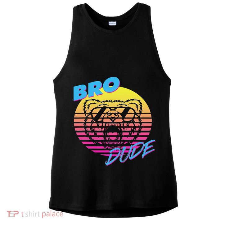 Bro Dude High Energy Retro Wave Frat Party Animal 80s Jock Ladies PosiCharge Tri-Blend Wicking Tank