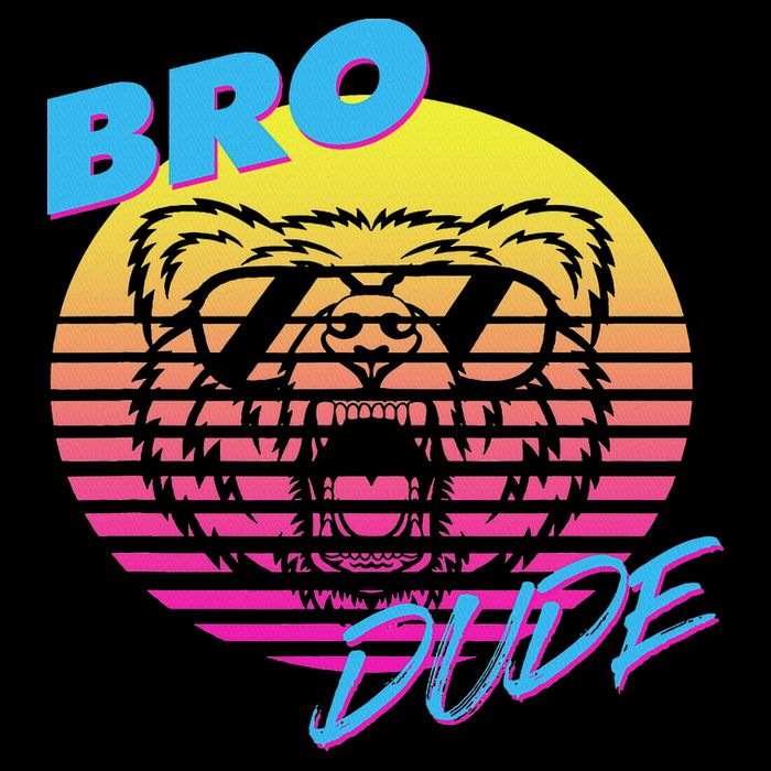 Bro Dude High Energy Retro Wave Frat Party Animal 80s Jock Cooling Performance Crew T-Shirt