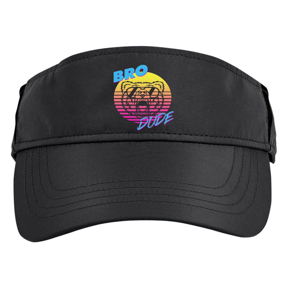 Bro Dude High Energy Retro Wave Frat Party Animal 80s Jock Adult Drive Performance Visor