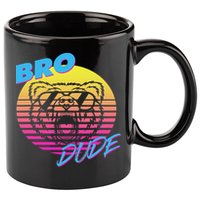 Bro Dude High Energy Retro Wave Frat Party Animal 80s Jock 11oz C Handle Ceramic Mug