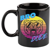 Bro Dude High Energy Retro Wave Frat Party Animal 80s Jock 11oz C Handle Ceramic Mug