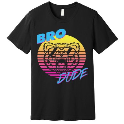 Bro Dude High Energy Retro Wave Frat Party Animal 80s Jock Premium T-Shirt