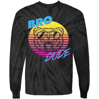 Bro Dude High Energy Retro Wave Frat Party Animal 80s Jock Tie-Dye Long Sleeve Shirt
