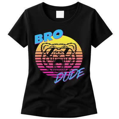 Bro Dude High Energy Retro Wave Frat Party Animal 80s Jock Womens T-Shirt
