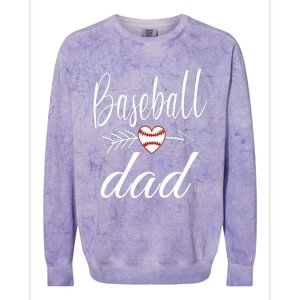 Baseball Dad Heart For Baseball Lovers Funny Gift Colorblast Crewneck Sweatshirt