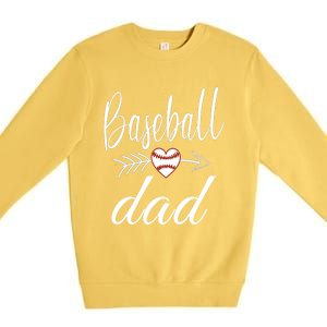 Baseball Dad Heart For Baseball Lovers Funny Gift Premium Crewneck Sweatshirt