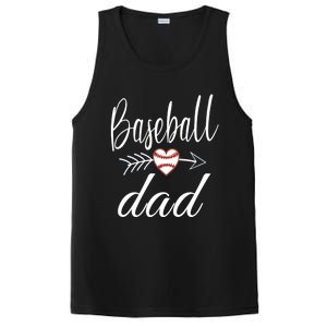 Baseball Dad Heart For Baseball Lovers Funny Gift PosiCharge Competitor Tank