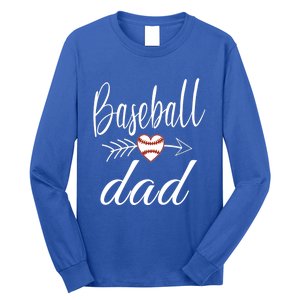 Baseball Dad Heart For Baseball Lovers Funny Gift Long Sleeve Shirt