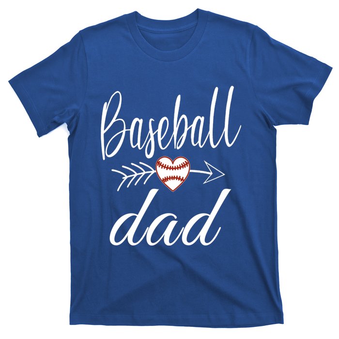 Baseball Dad Heart For Baseball Lovers Funny Gift T-Shirt