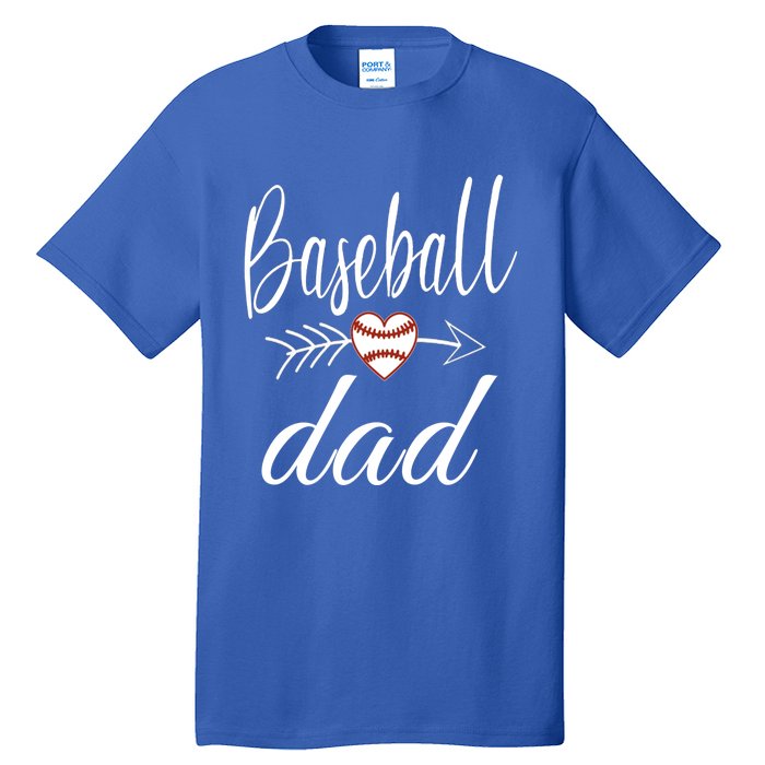 Baseball Dad Heart For Baseball Lovers Funny Gift Tall T-Shirt