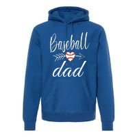 Baseball Dad Heart For Baseball Lovers Funny Gift Premium Hoodie