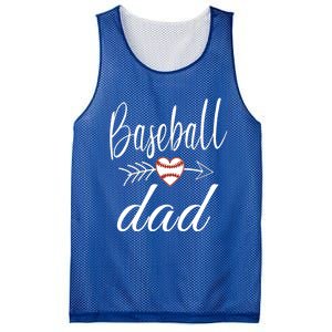 Baseball Dad Heart For Baseball Lovers Funny Gift Mesh Reversible Basketball Jersey Tank