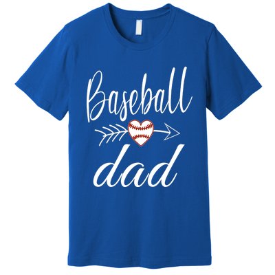 Baseball Dad Heart For Baseball Lovers Funny Gift Premium T-Shirt