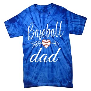 Baseball Dad Heart For Baseball Lovers Funny Gift Tie-Dye T-Shirt