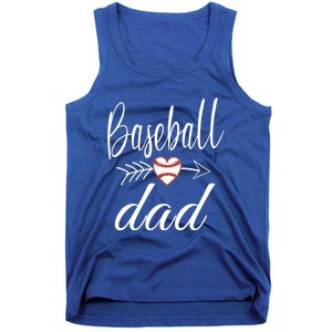 Baseball Dad Heart For Baseball Lovers Funny Gift Tank Top