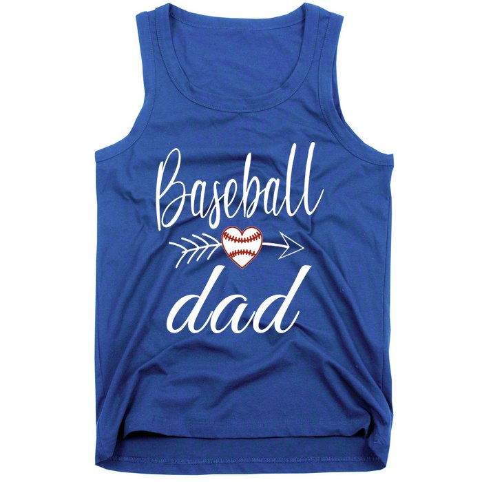 Baseball Dad Heart For Baseball Lovers Funny Gift Tank Top