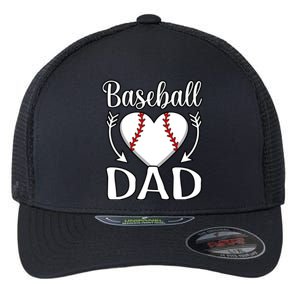 Baseball Dad Heart Sports Player Lover Coach Graphic Gift Flexfit Unipanel Trucker Cap