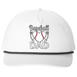 Baseball Dad Heart Sports Player Lover Coach Graphic Gift Snapback Five-Panel Rope Hat