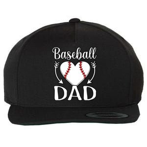 Baseball Dad Heart Sports Player Lover Coach Graphic Gift Wool Snapback Cap