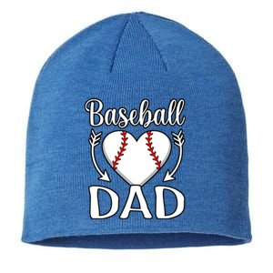 Baseball Dad Heart Sports Player Lover Coach Graphic Gift Sustainable Beanie