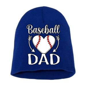 Baseball Dad Heart Sports Player Lover Coach Graphic Gift Short Acrylic Beanie