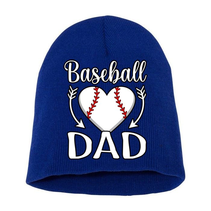 Baseball Dad Heart Sports Player Lover Coach Graphic Gift Short Acrylic Beanie