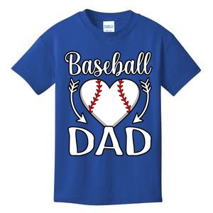 Baseball Dad Heart Sports Player Lover Coach Graphic Gift Kids T-Shirt